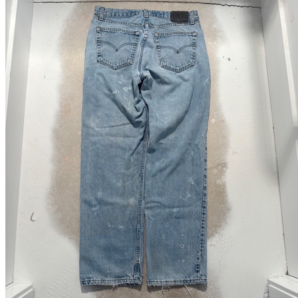 Vintage Levis SilverTab Straight Slim Jeans Light Wash Distressed 32x30